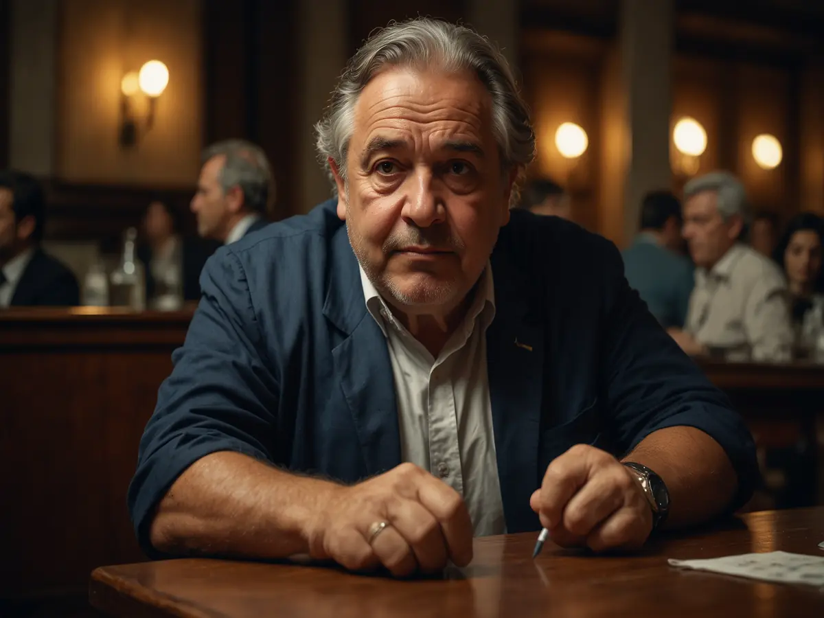 signore anziano con una pillola in mano