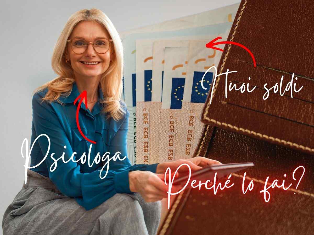psicologa e portafogli con banconote